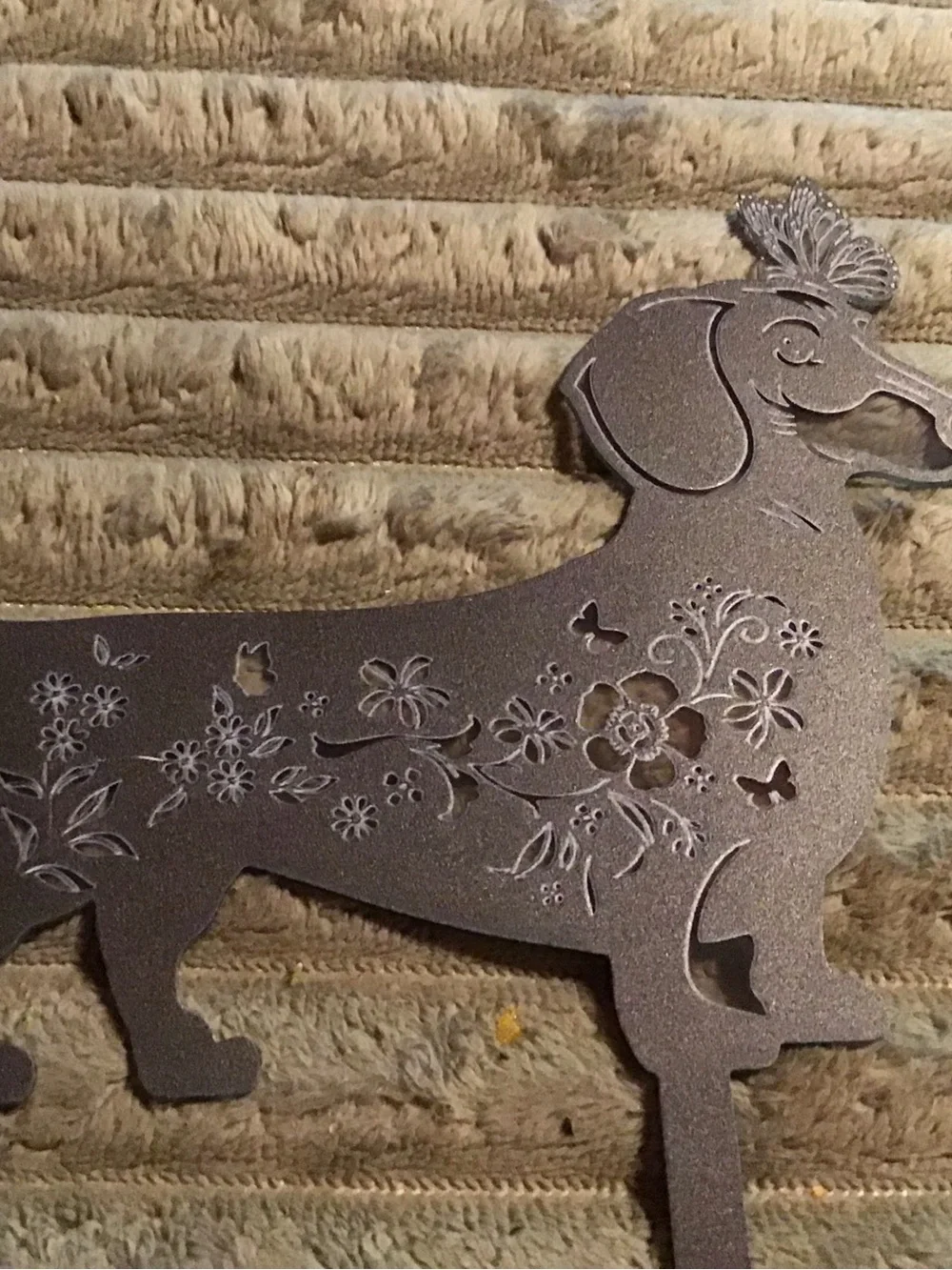 Decorative Dachshund Garden Stake - Brown acrylic yard Decor
